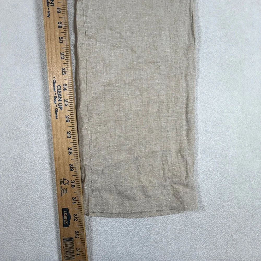 Joseph Abboud Mens 30x32 Linen Pants Tan Beige Straight Leg Dress Trousers
